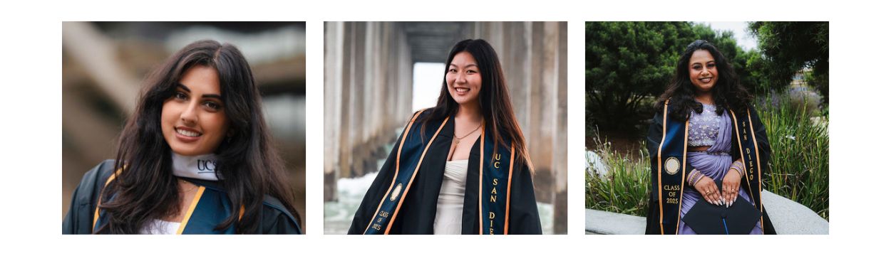 Collage of the 3 student speakers